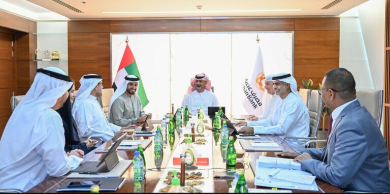 Sheikh Ammar bin Humaid Al Nuaimi chairs the bank's board meeting. — Supplied photo